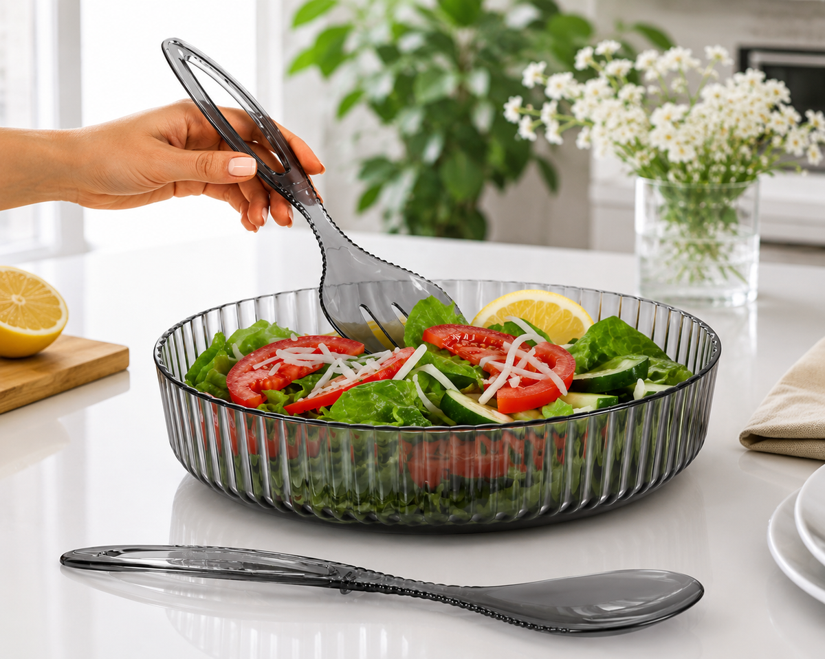 Castron salada cu lingura și furculita 3 l