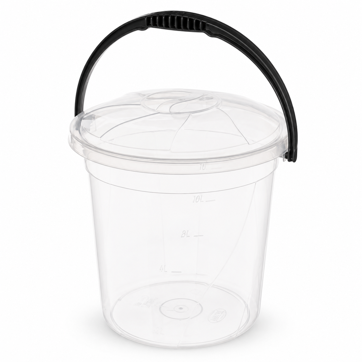 Găleată cu capac transparent 10lt - produs pe fundal alb
