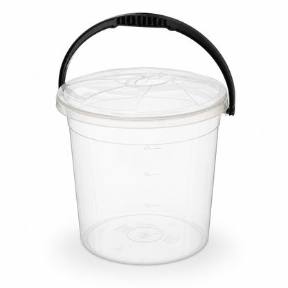 Găleată cu capac transparent 20lt - produs pe fundal alb