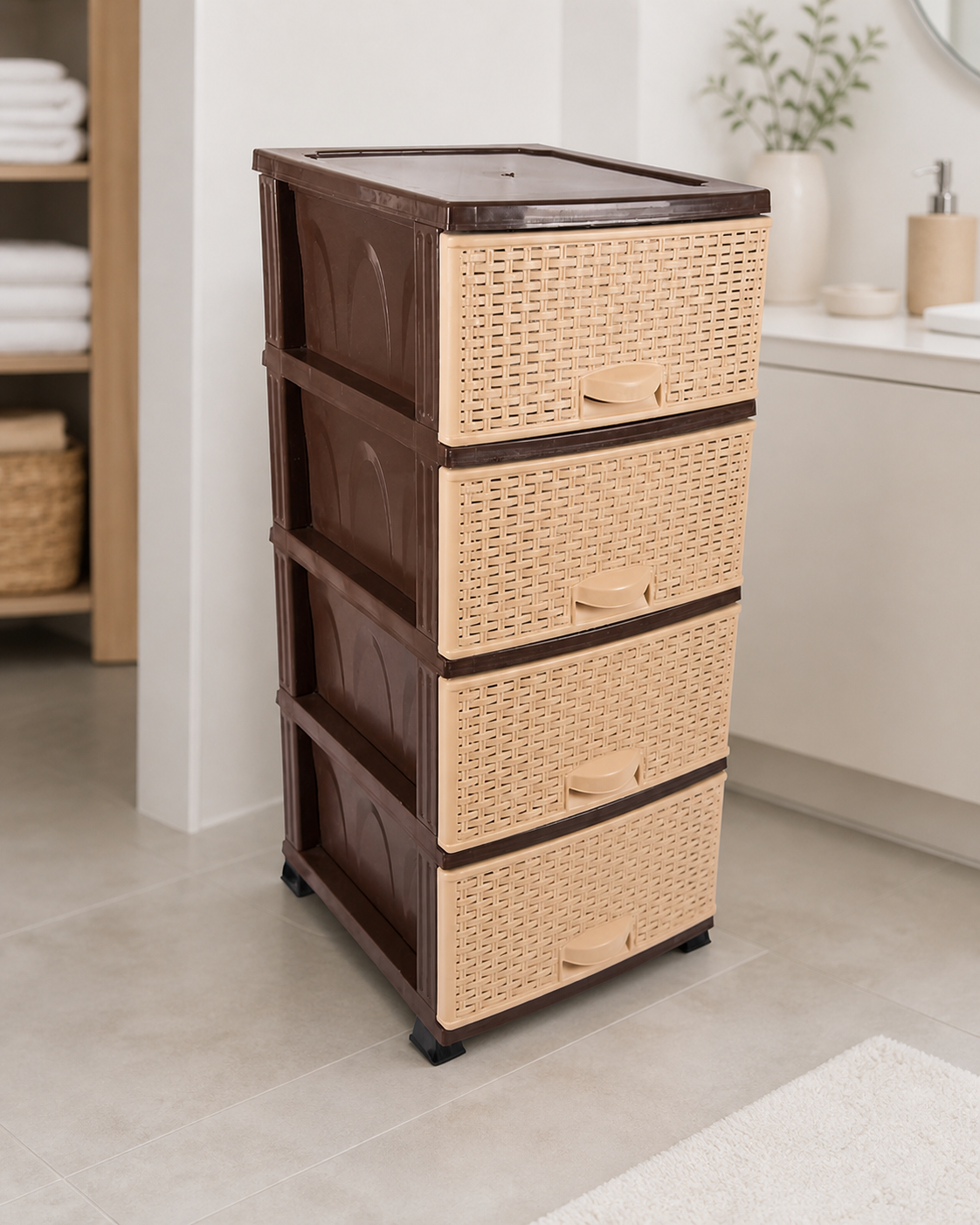 Comodă lux rattan - imagine produs în ambient