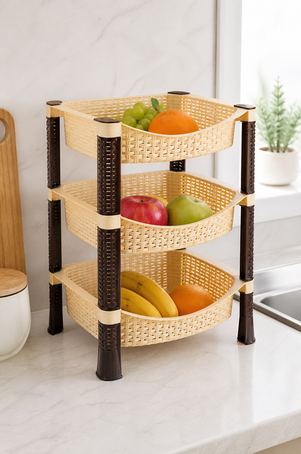Etajeră fructe rattan - imagine produs în ambient