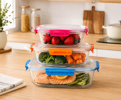 Square leakproof 3 pcs storage box set (500-900-1500)