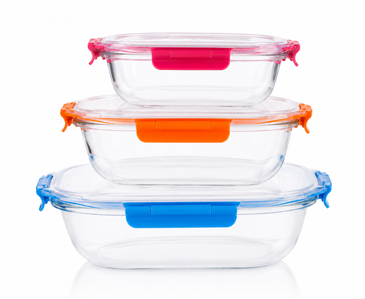 Square leakproof 3 pcs storage box set (500-900-1500)
